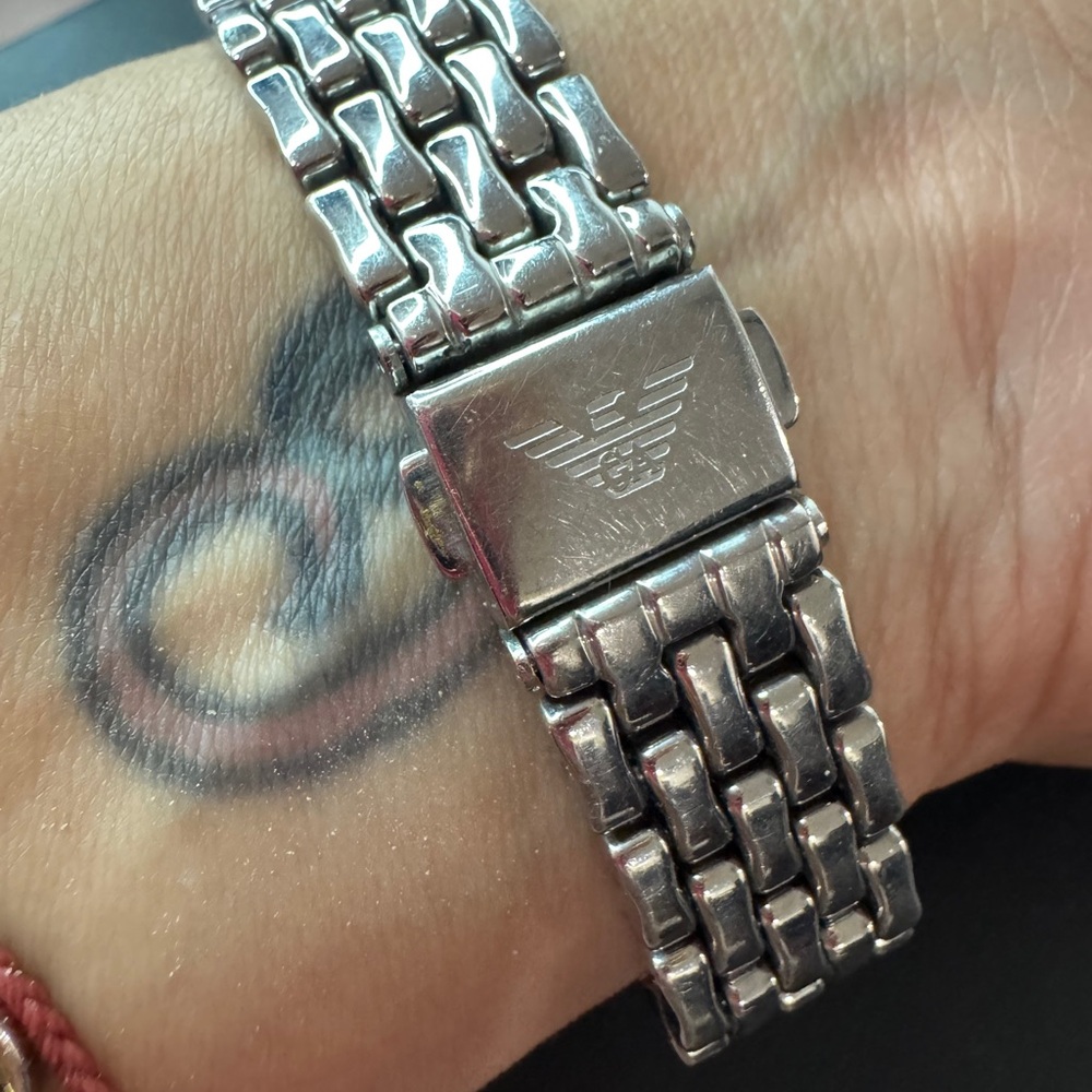 Emporio Armani Rectangular Stainless Steel Watch - Picture 6 of 10